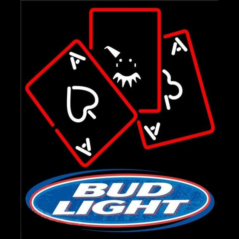 Bud Light Ace And Poker Beer Sign Neonskylt