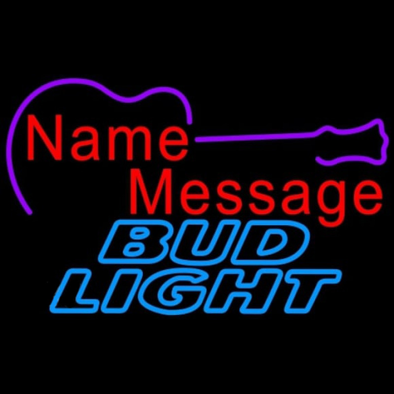 Bud Light Acoustic Guitar Beer Sign Neonskylt