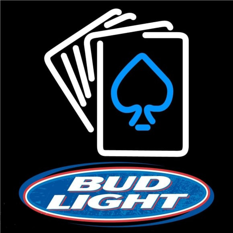 Bud Light Cards Beer Sign Neonskylt