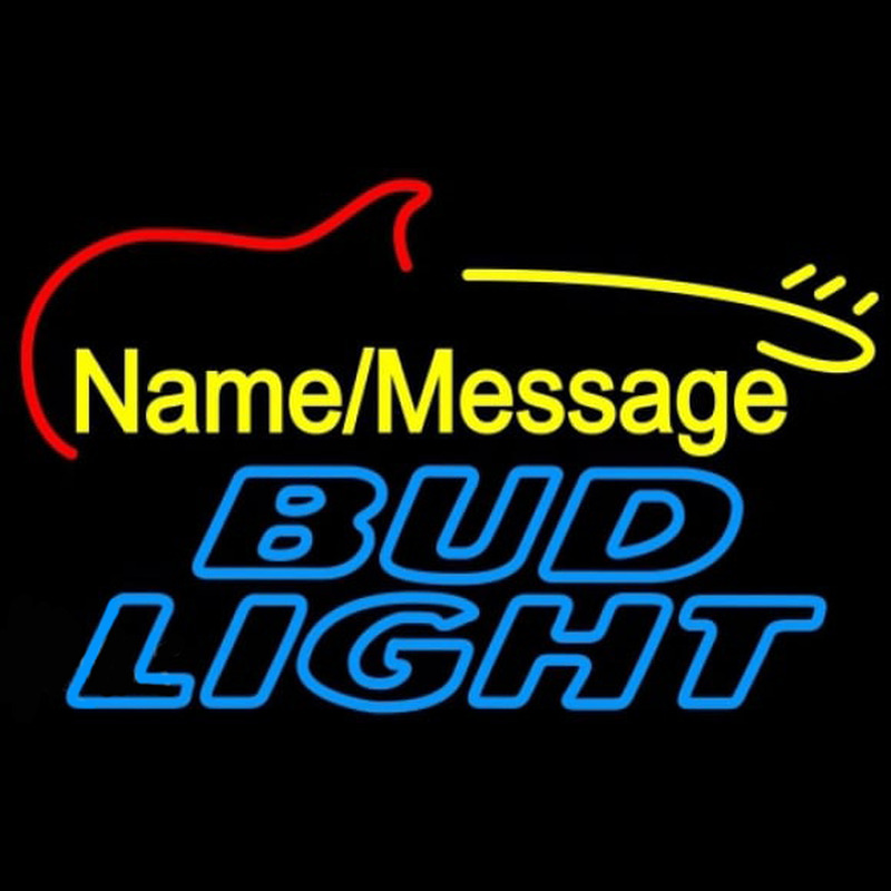 Bud Light Electric Guitar Beer Sign Neonskylt