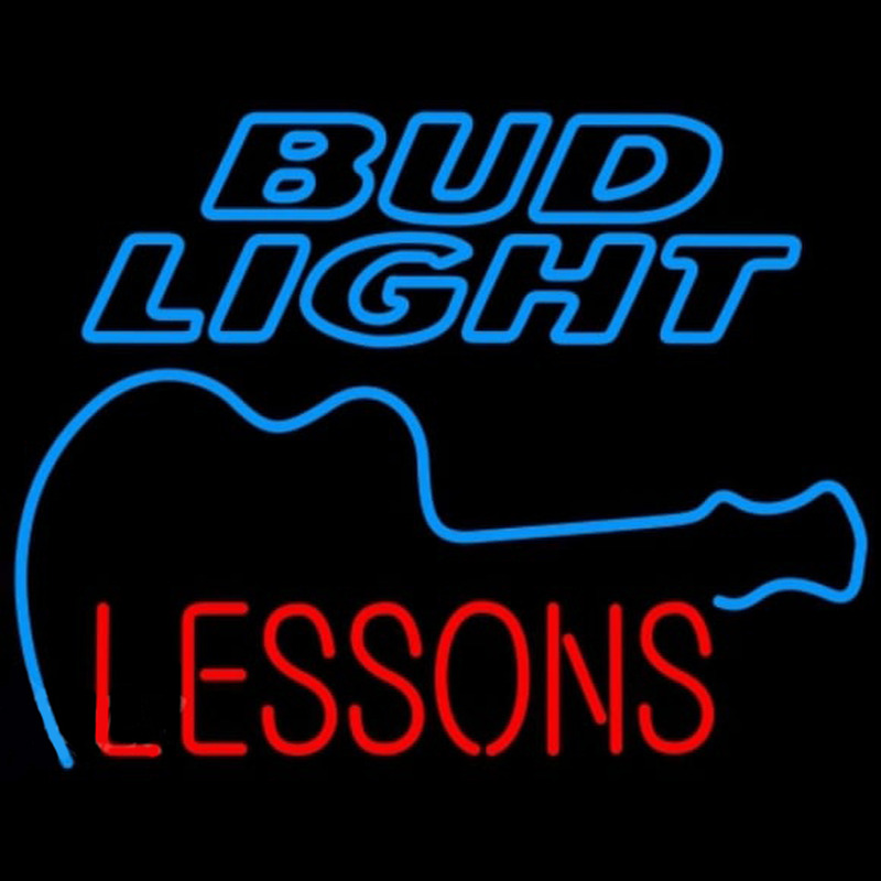 Bud Light Guitar Lessons Beer Sign Neonskylt
