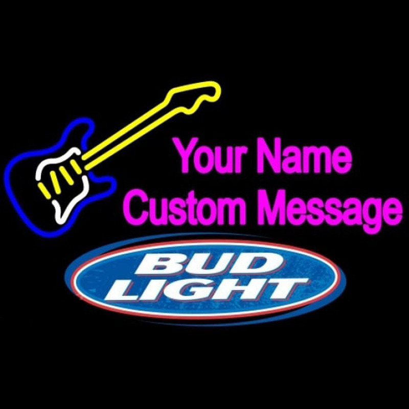 Bud Light Guitar Logo Beer Sign Neonskylt