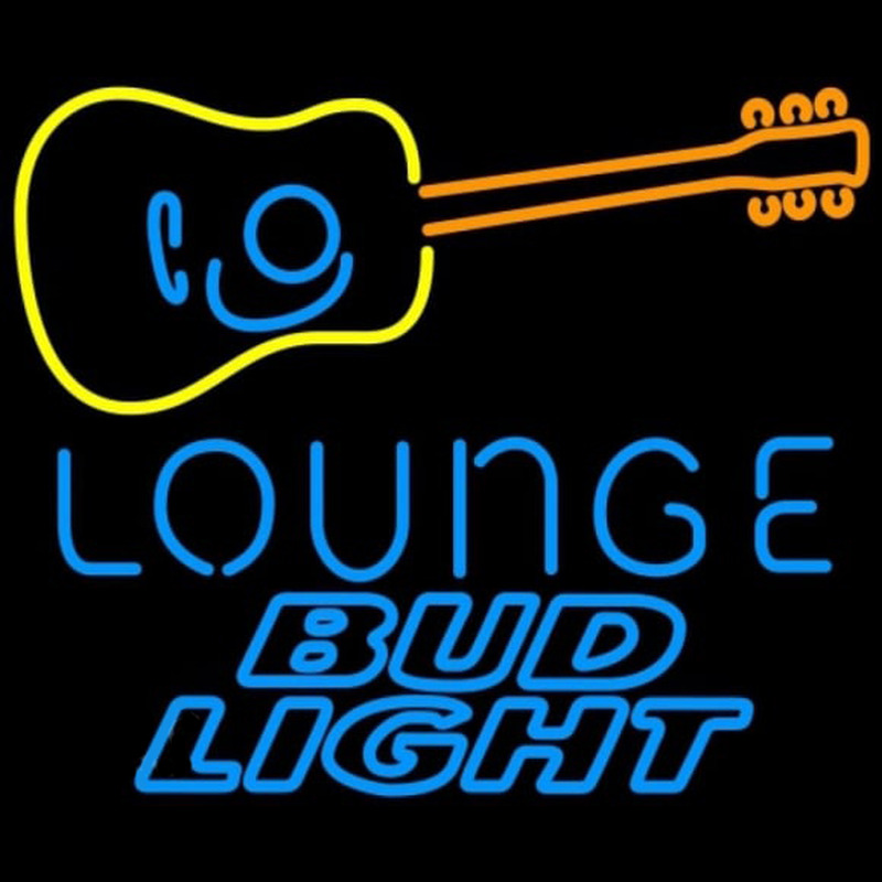 Bud Light Guitar Lounge Beer Sign Neonskylt