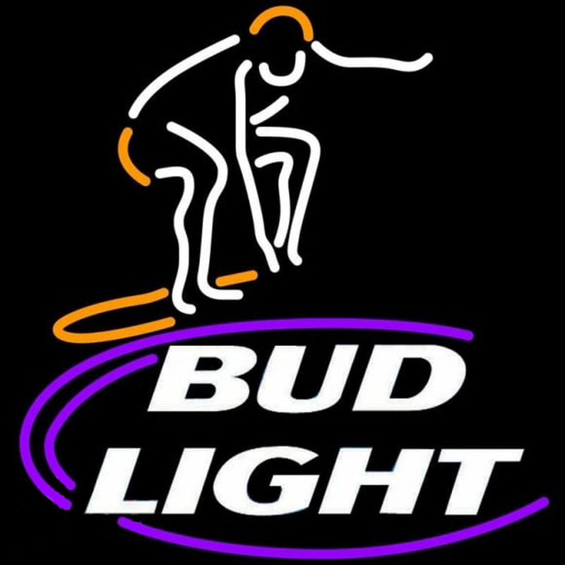 Bud Light Surfer Beer Sign Neonskylt