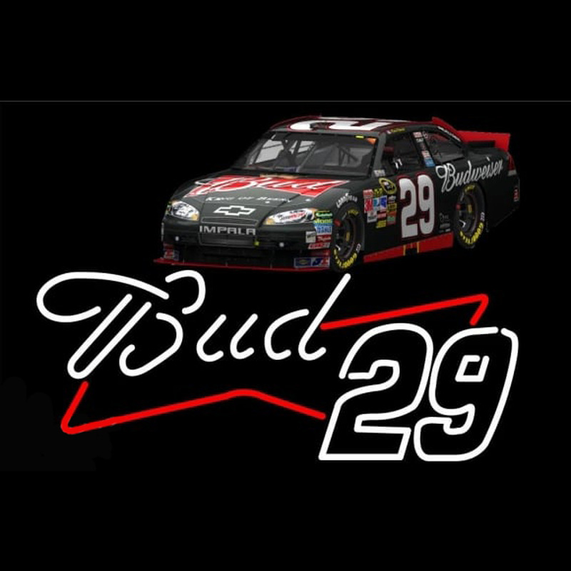 Bud with 29 Nascar Neonskylt