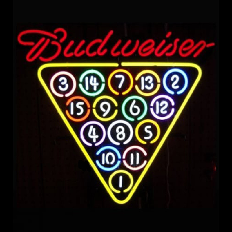 Budweiser 15 Ball Rack Neonskylt