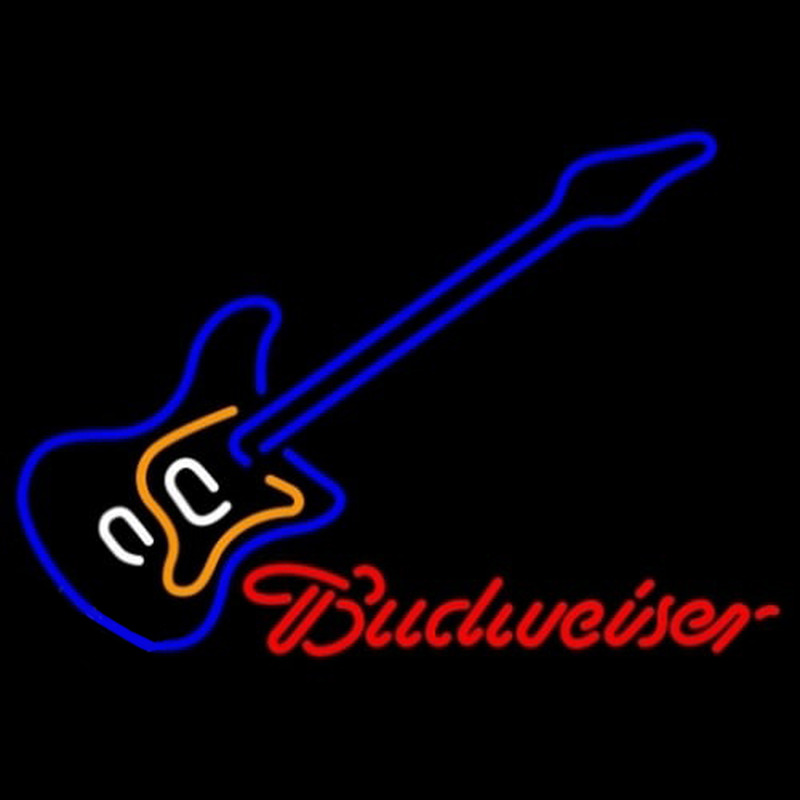 Budweiser Blue Electric Guitar Neonskylt