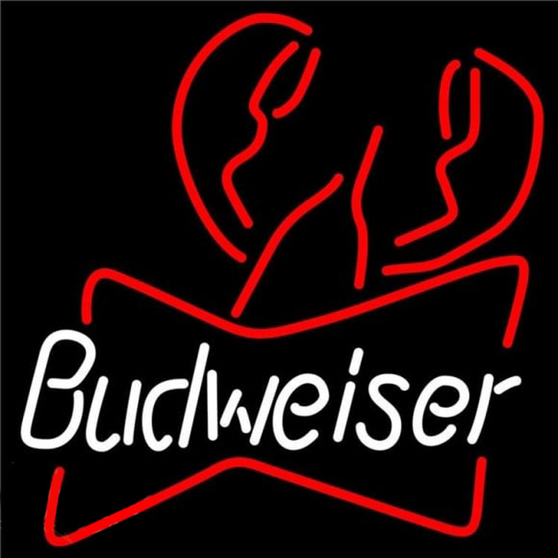 Budweiser Lobster Beer Sign Neonskylt