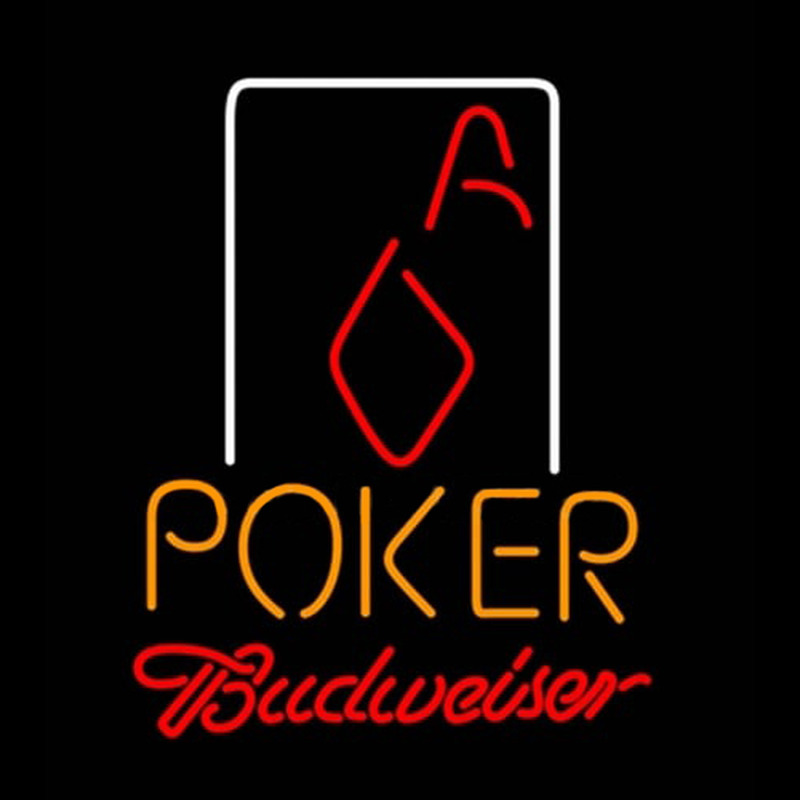 Budweiser Poker Squver Ace Neonskylt
