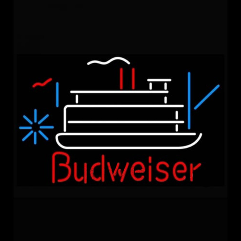 Budweiser Riverboat Beer Light Neonskylt