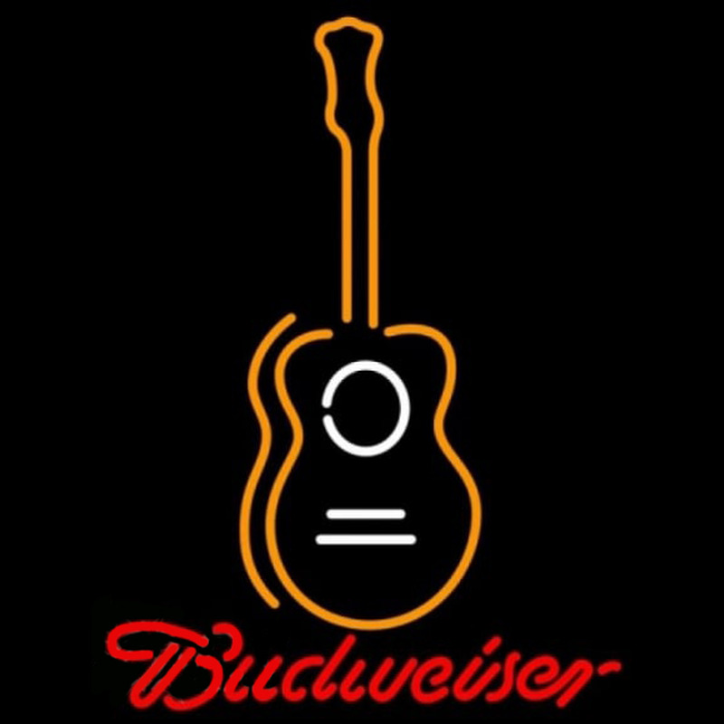 Budweiser Wall Guitar Beer Sign Neonskylt