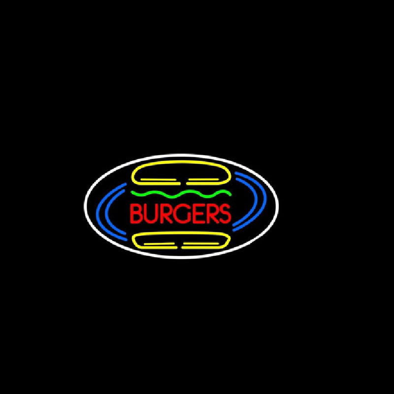 Burgers Oval Neonskylt