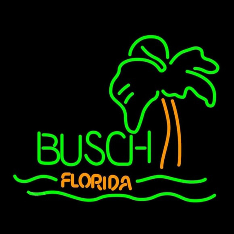 Busch Florida with Palm Tree Beer Sign Neonskylt
