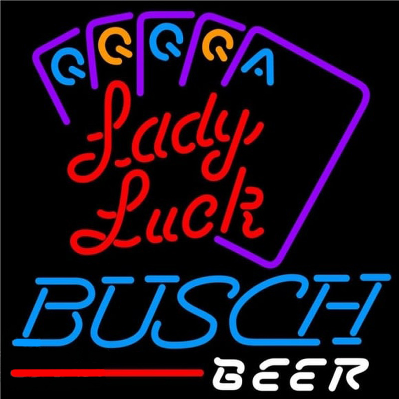 Busch Lady Luck Series Beer Sign Neonskylt