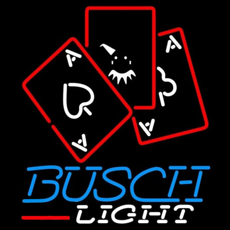 Busch Light Ace And Poker Beer Sign Neonskylt