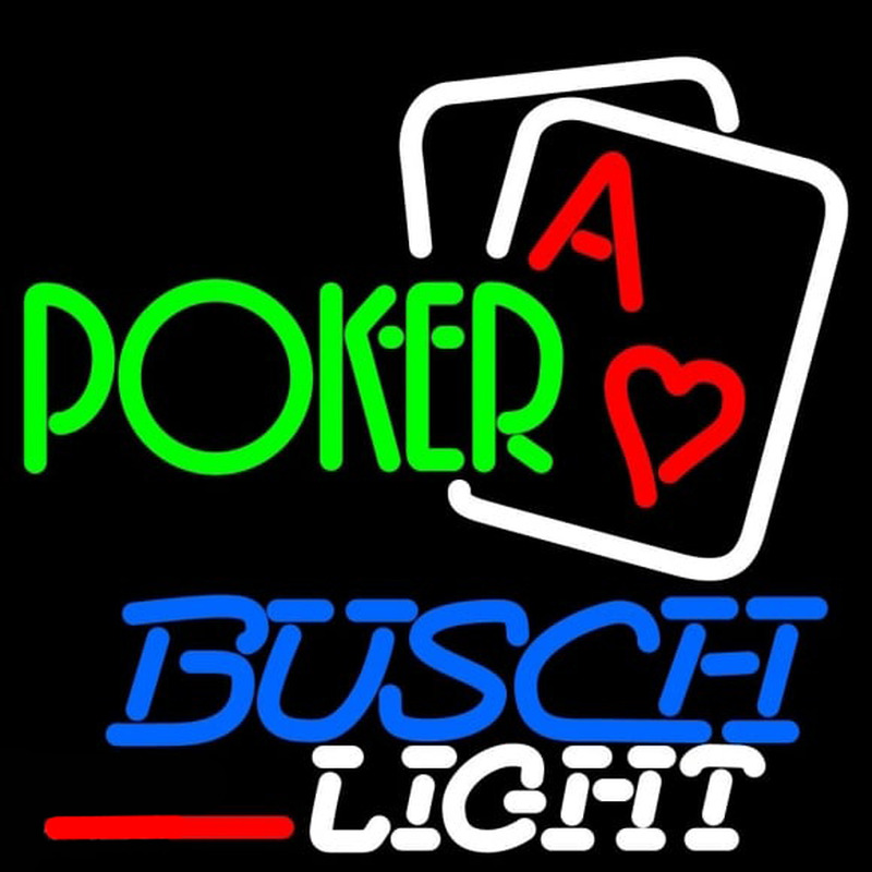 Busch Light Green Poker Beer Sign Neonskylt