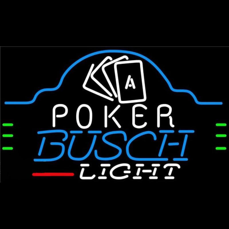 Busch Light Poker Ace Cards Beer Sign Neonskylt