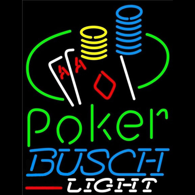 Busch Light Poker Ace Coin Table Beer Sign Neonskylt