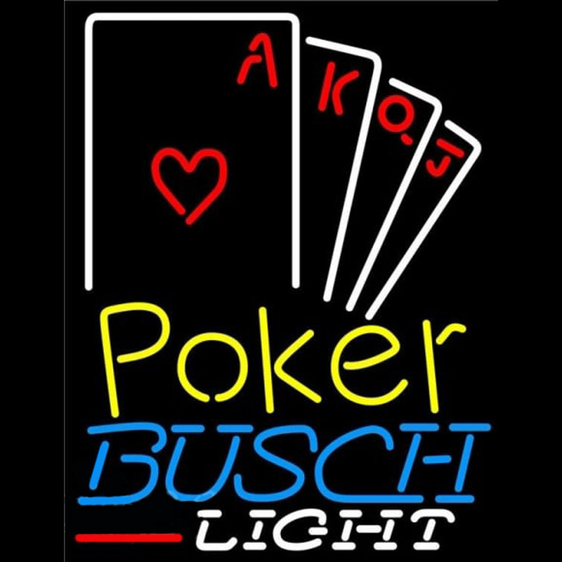 Busch Light Poker Ace Series Beer Sign Neonskylt