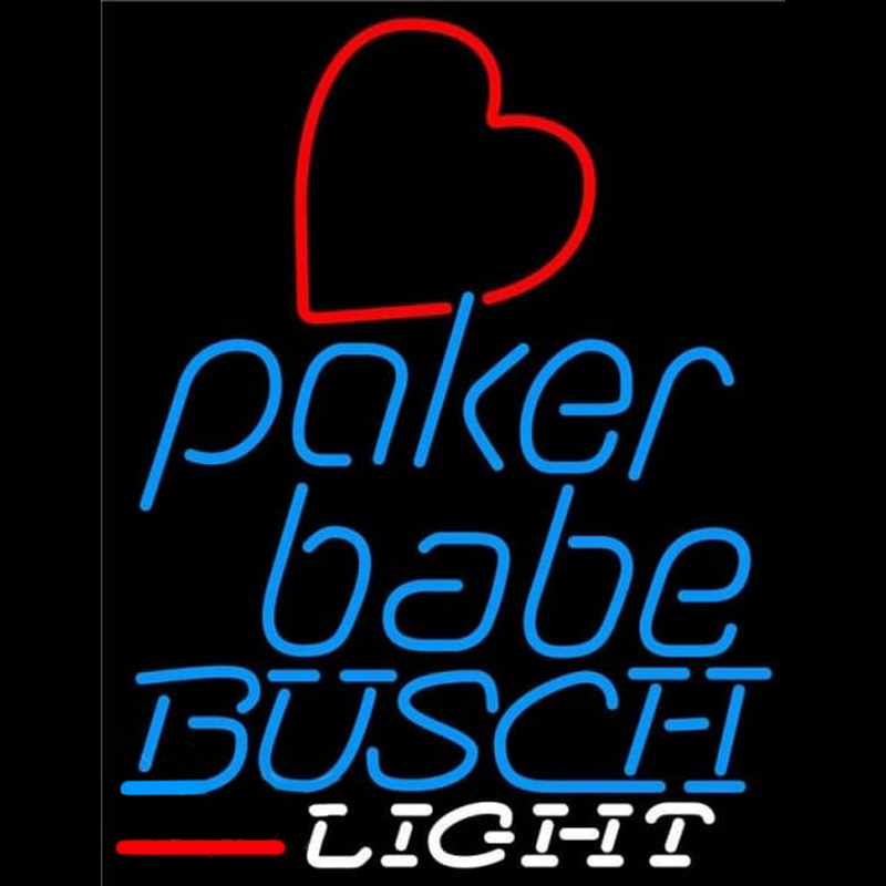 Busch Light Poker Girl Heart Babe Beer Sign Neonskylt
