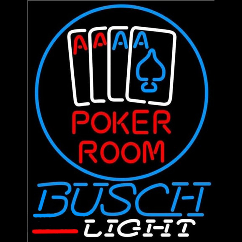 Busch Light Poker Room Beer Sign Neonskylt
