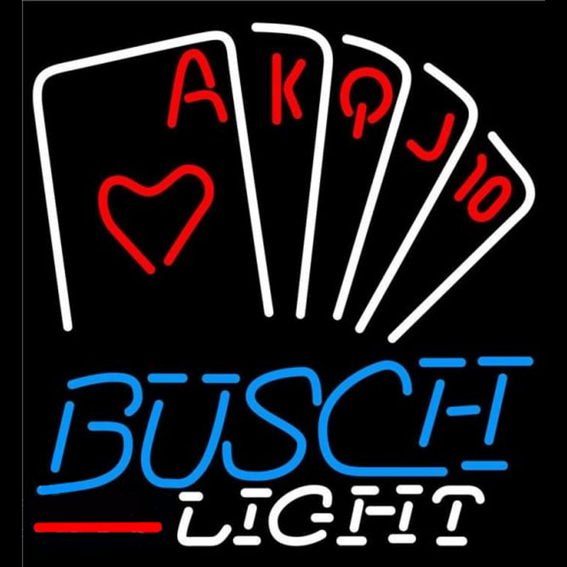 Busch Light Poker Series Beer Sign Neonskylt