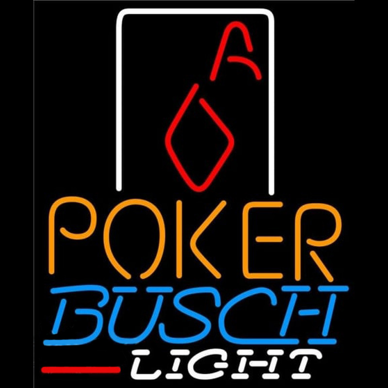 Busch Light Poker Squver Ace Beer Sign Neonskylt