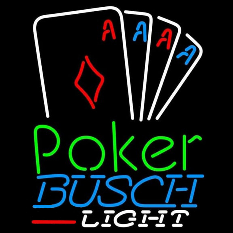 Busch Light Poker Tournament Beer Sign Neonskylt
