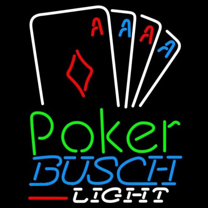 Busch Light Poker Tournament Beer Sign Neonskylt