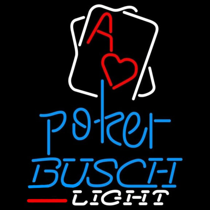 Busch Light Rectangular Black Hear Ace Beer Sign Neonskylt