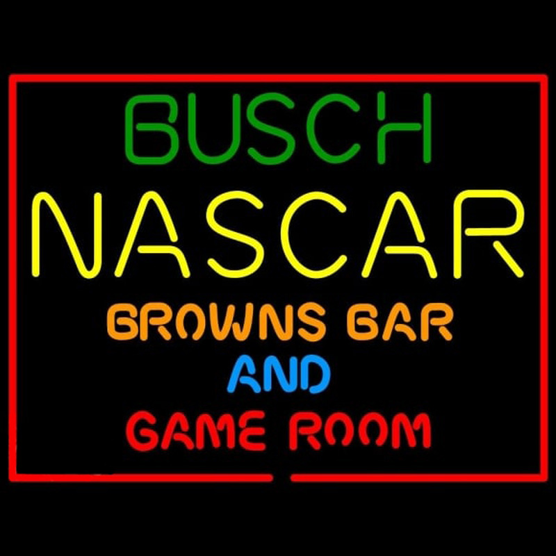 Busch NASCAR Browns Bar and Game Room Neonskylt