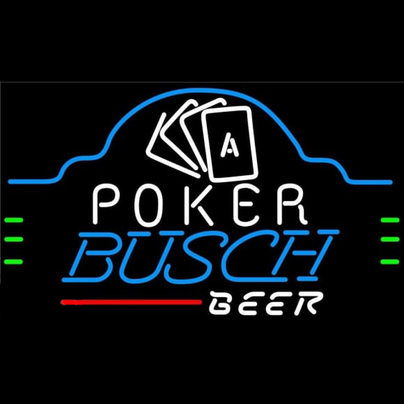 Busch Poker Ace Cards Beer Sign Neonskylt