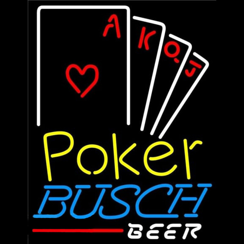 Busch Poker Ace Series Beer Sign Neonskylt