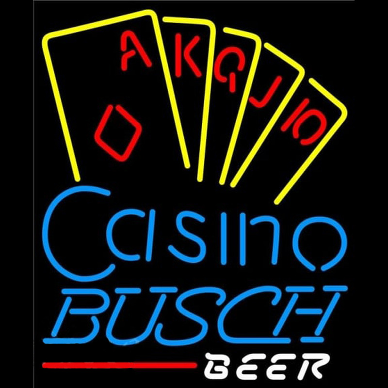 Busch Poker Casino Ace Series Beer Sign Neonskylt