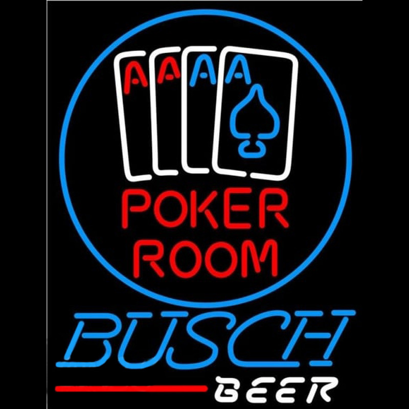 Busch Poker Room Beer Sign Neonskylt