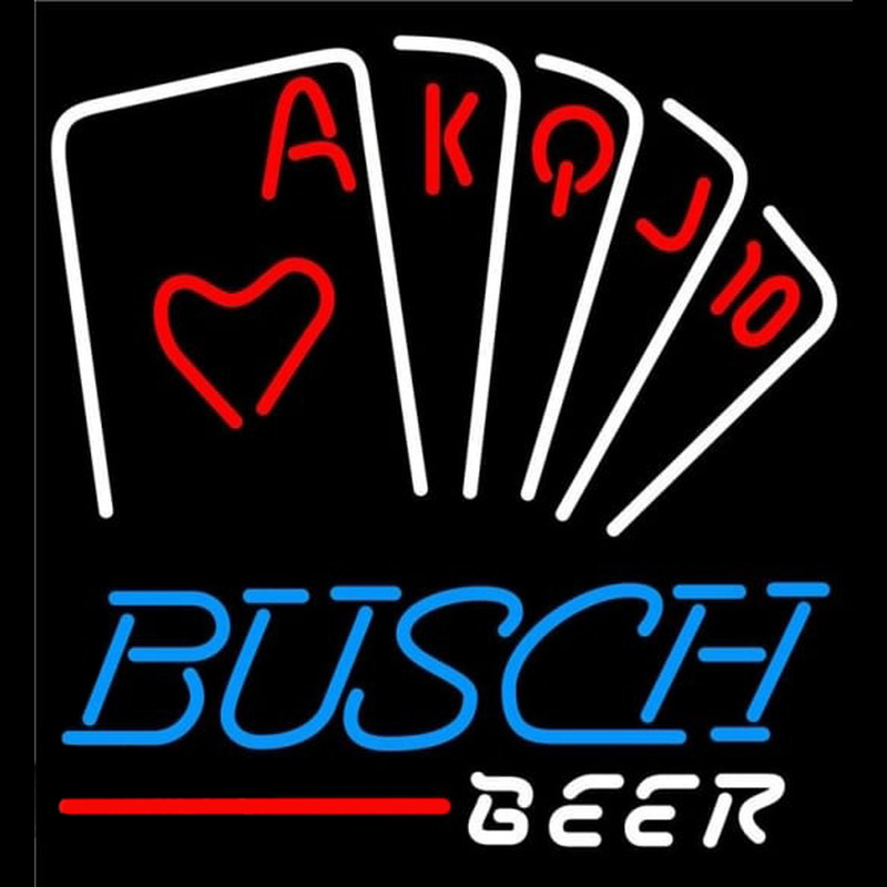 Busch Poker Series Beer Sign Neonskylt