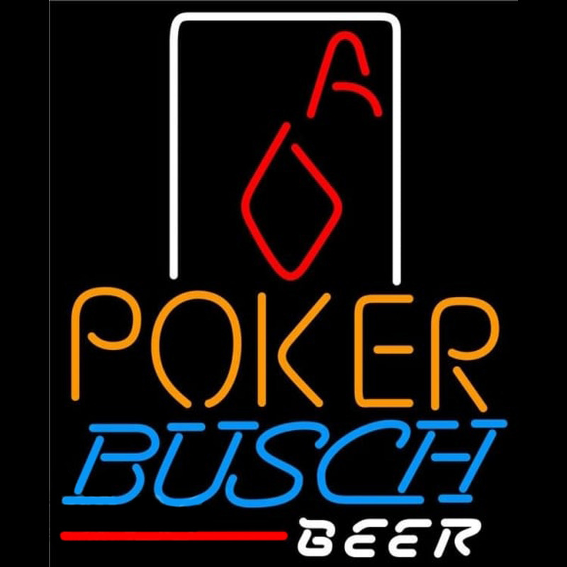 Busch Poker Squver Ace Beer Sign Neonskylt