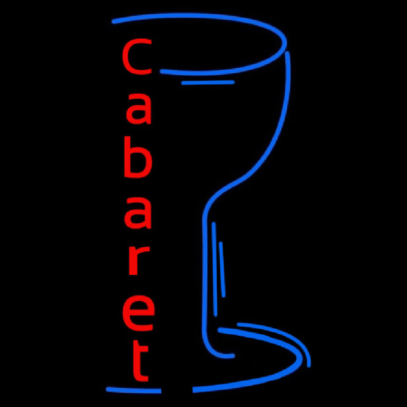 Cabaret With Wine Glass Neonskylt