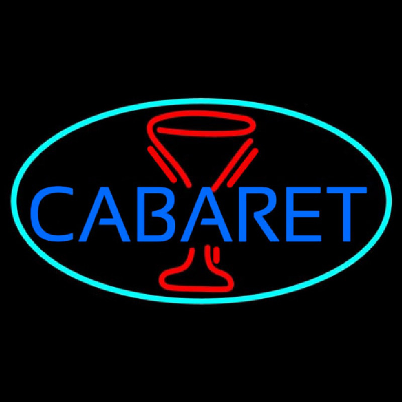 Cabaret With Wine Glass Neonskylt