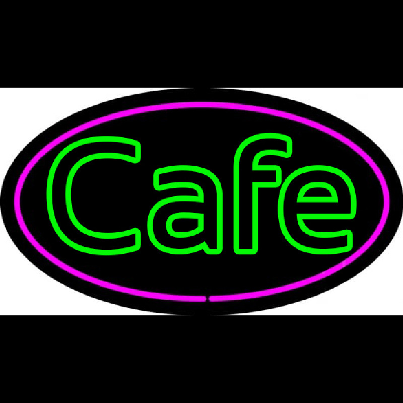 Cafe Oval Neonskylt