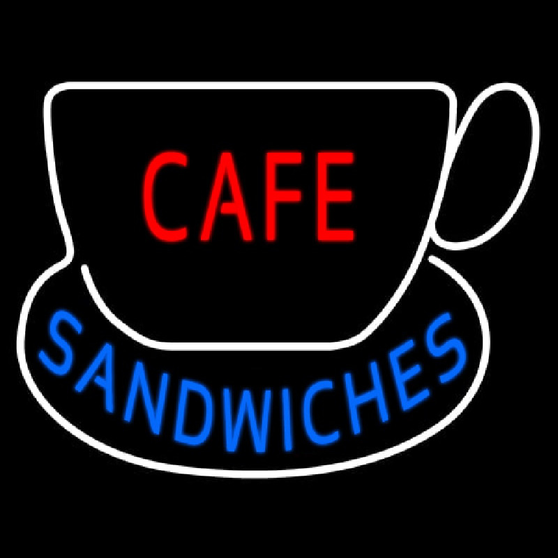 Cafe Sandwiches With Tea Cup Neonskylt