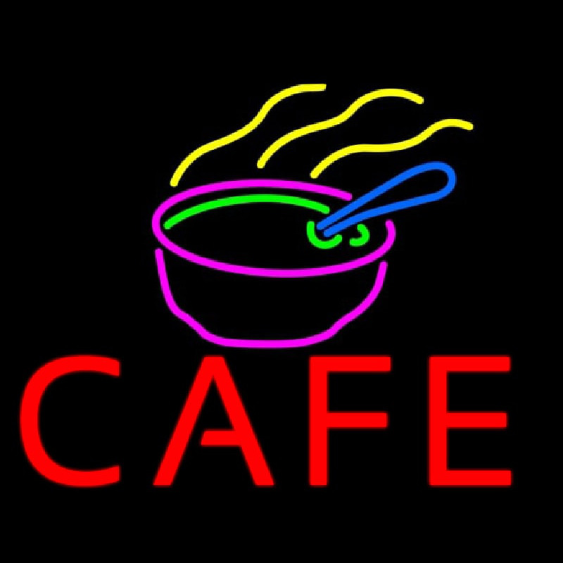 Cafe With Chinese Bowl Neonskylt