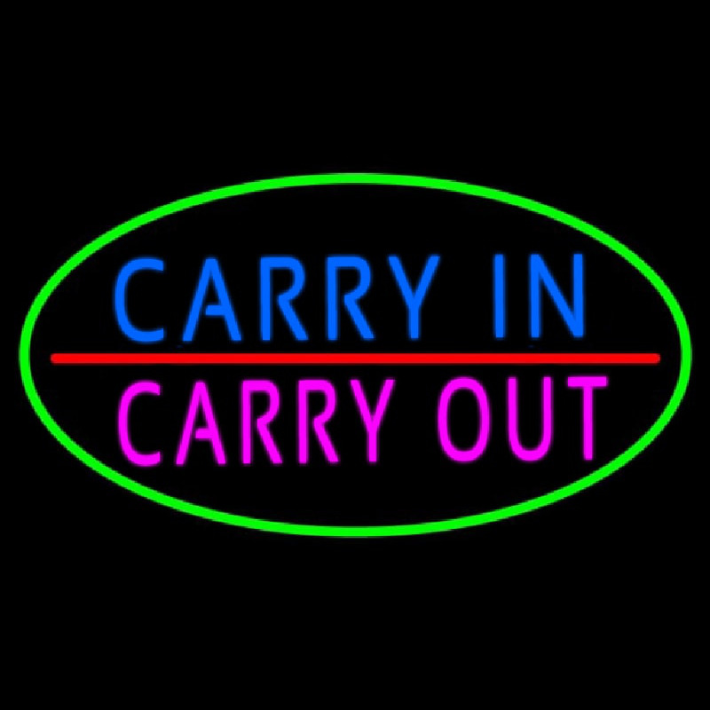 Carry In Carry Out Neonskylt