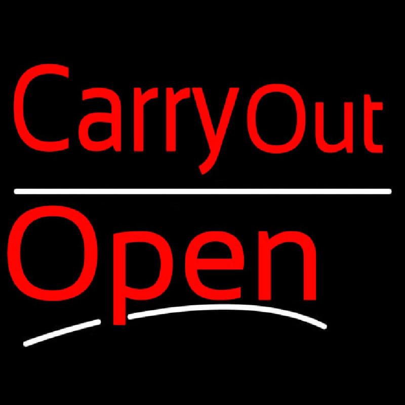 Carry Out Open Neonskylt