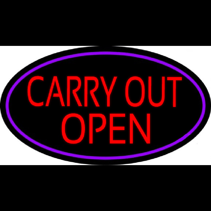 Carry Out Open Neonskylt