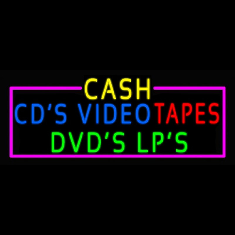 Cash Cds Videos Dvds Lps Tapes Neonskylt