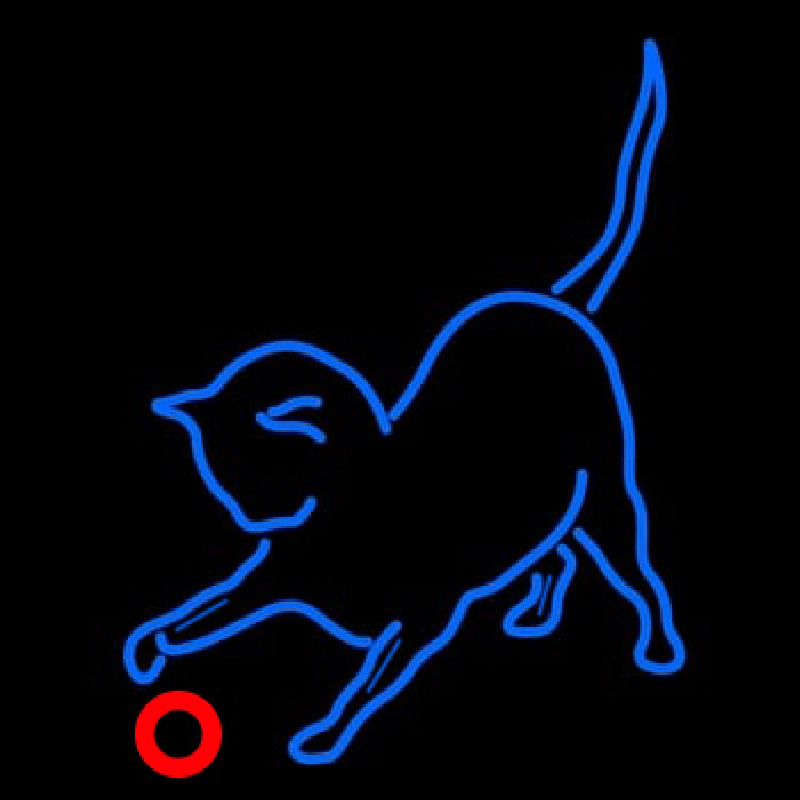 Cat Play With Ball Neonskylt