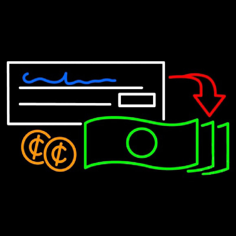 Check Cashing Logo Neonskylt