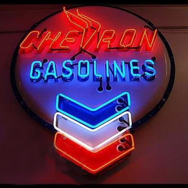 Chevron Gasoline Neonskylt