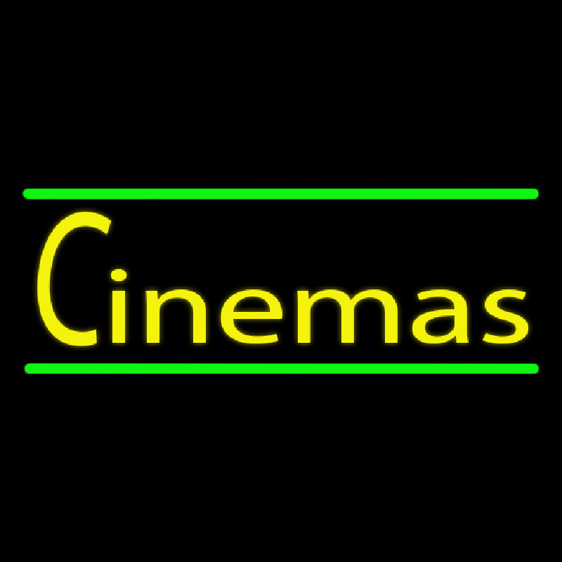 Cinemas With Green Line Neonskylt